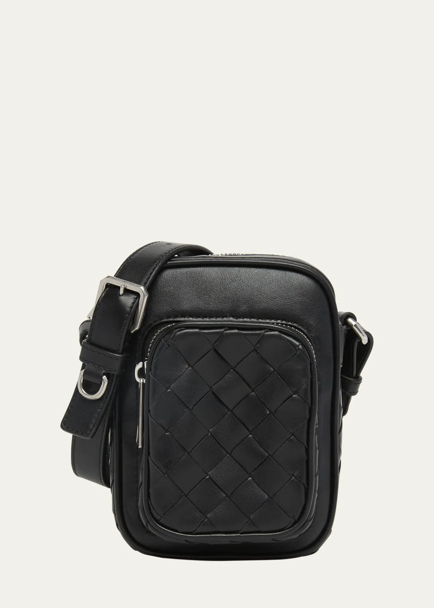 Bottega VenetaMen's Intrecciato Leather Vertical Crossbody Bag
