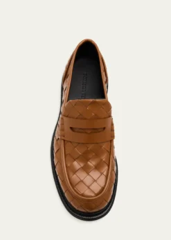 Bottega VenetaMen's James Intrecciato Leather Loafers