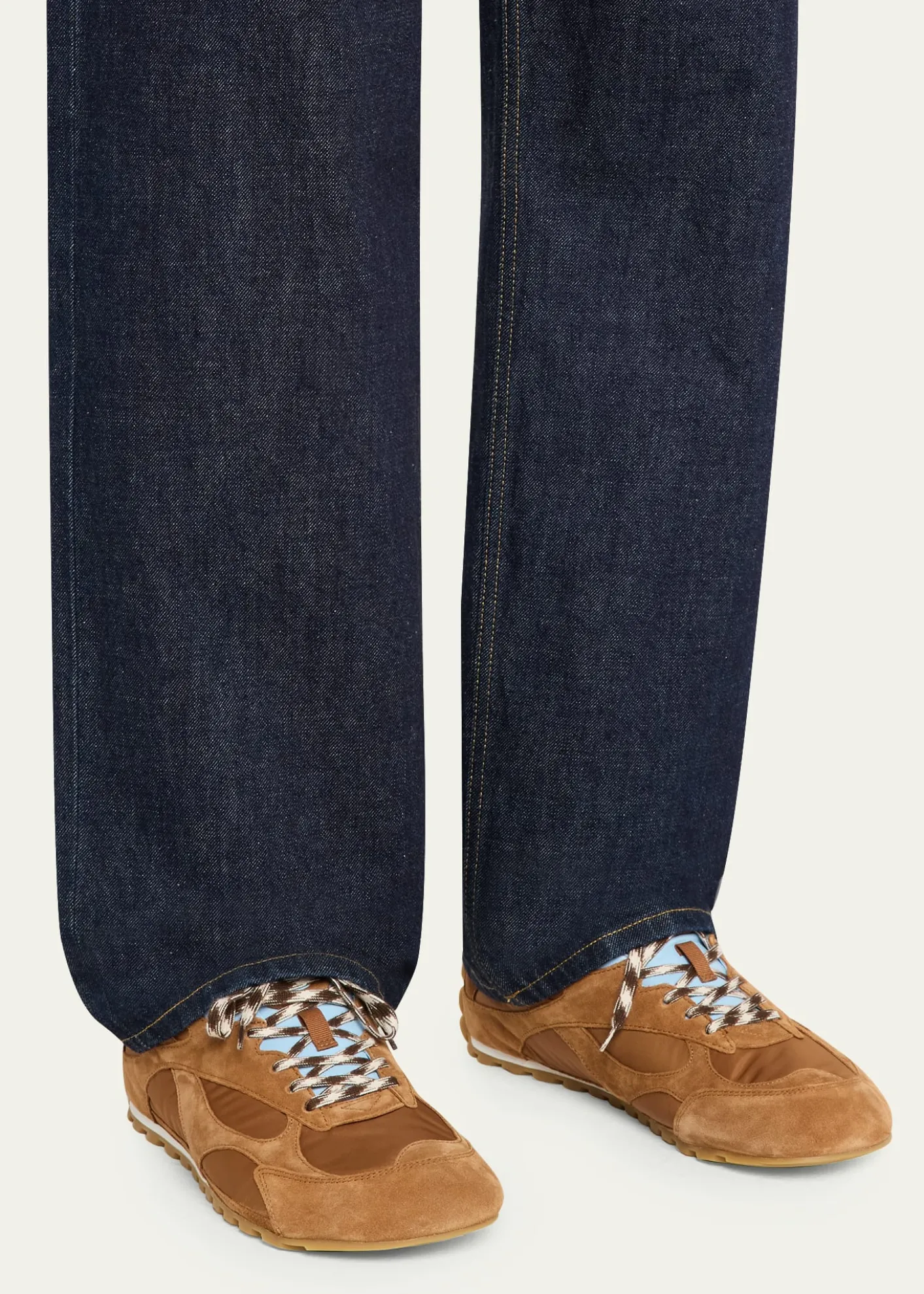 Bottega VenetaMen's Orbit Flash Nylon and Suede Low-Top Sneakers