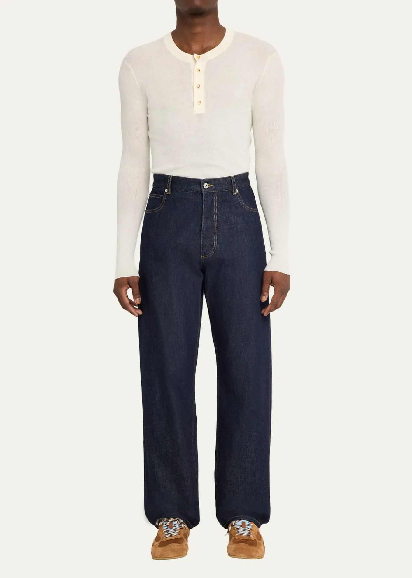 Bottega VenetaMen's Orbit Flash Nylon and Suede Low-Top Sneakers