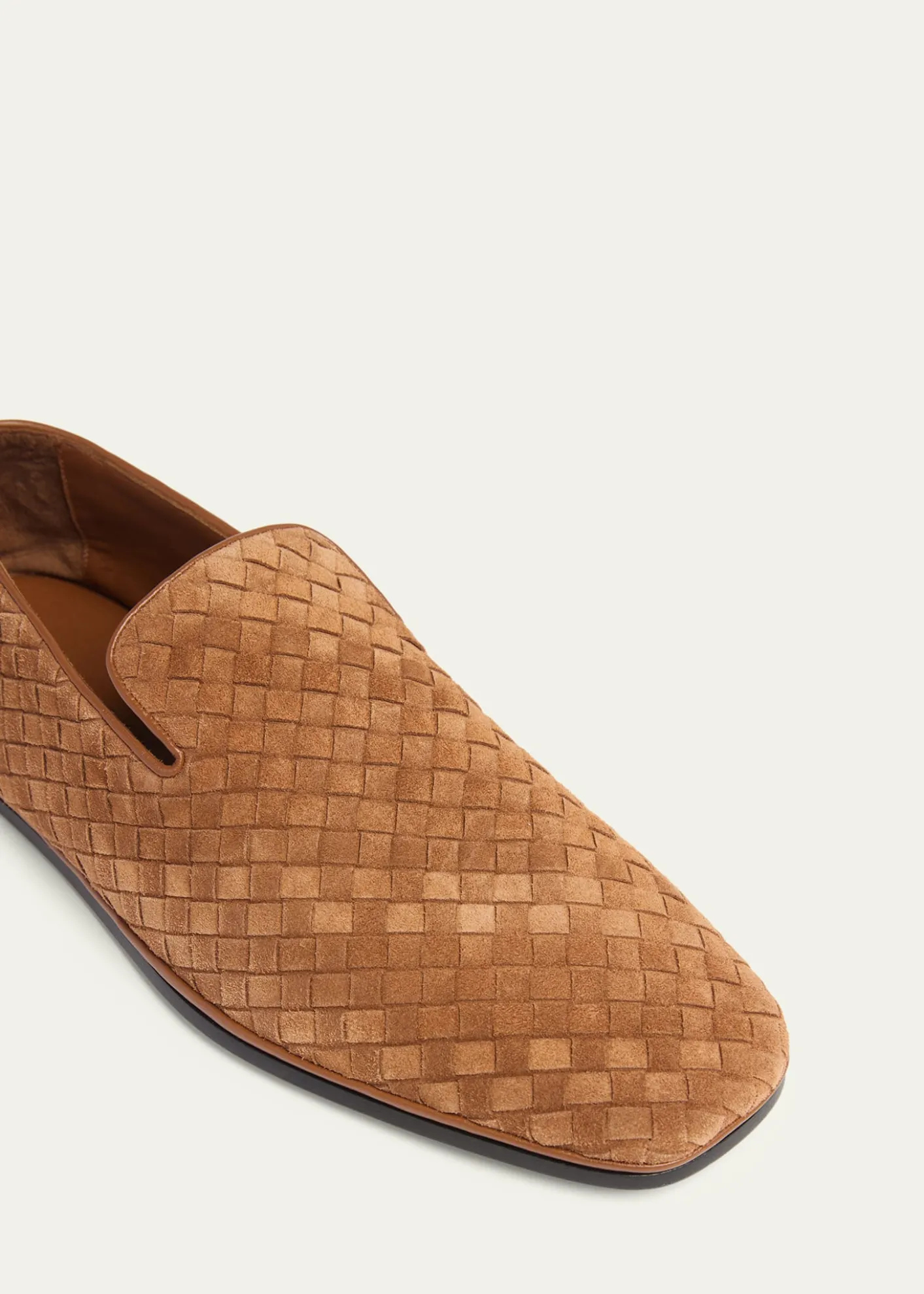 Bottega VenetaMen's Palazzo Intrecciato Suede Loafers