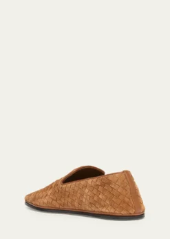 Bottega VenetaMen's Palazzo Intrecciato Suede Loafers