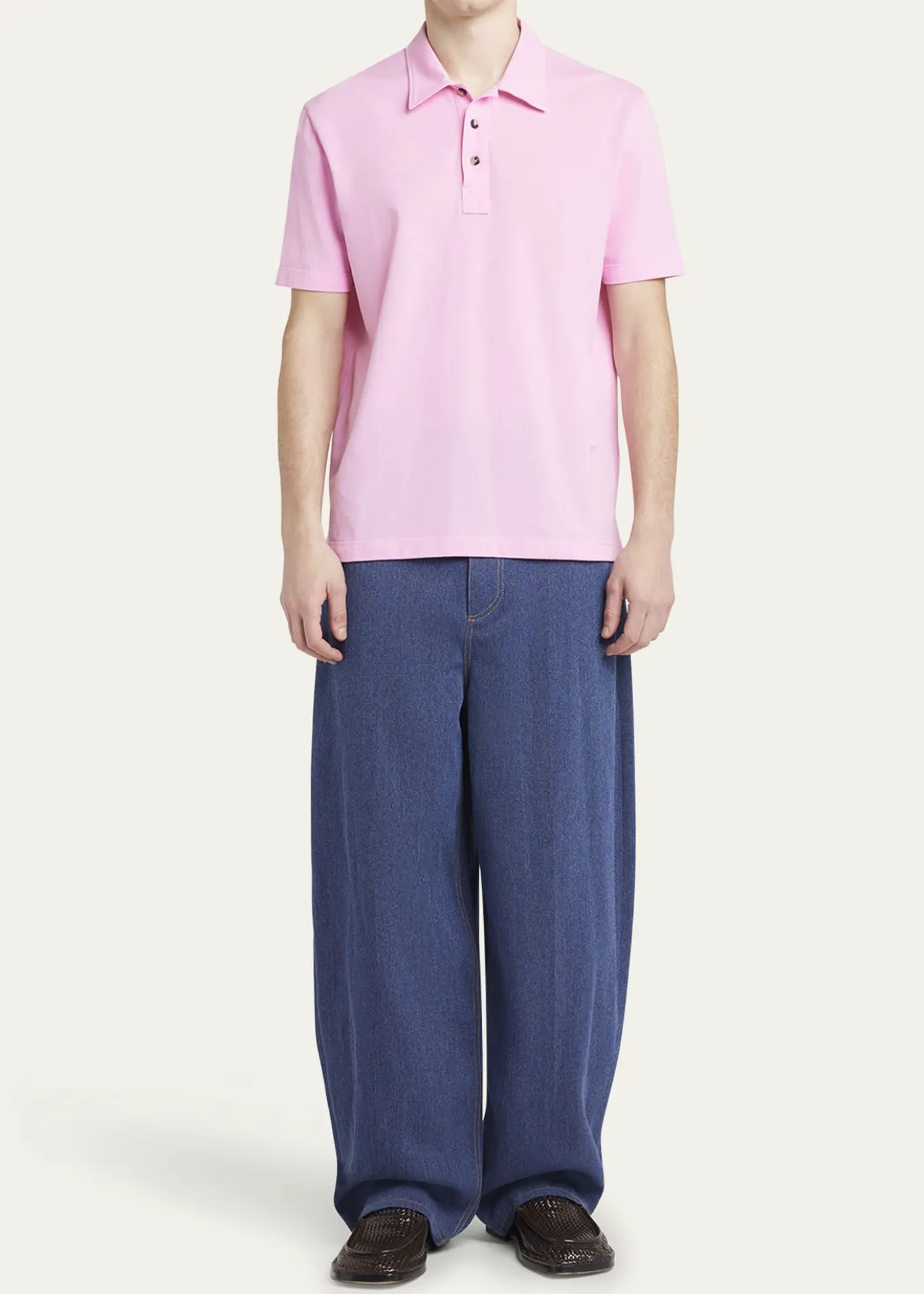 Bottega VenetaMen's Pique Classic Polo Shirt