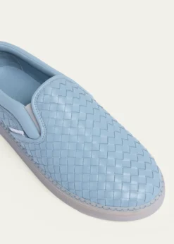Bottega VenetaMen's Serena Intrecciato Leather Slip-On Sneakers