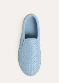 Bottega VenetaMen's Serena Intrecciato Leather Slip-On Sneakers