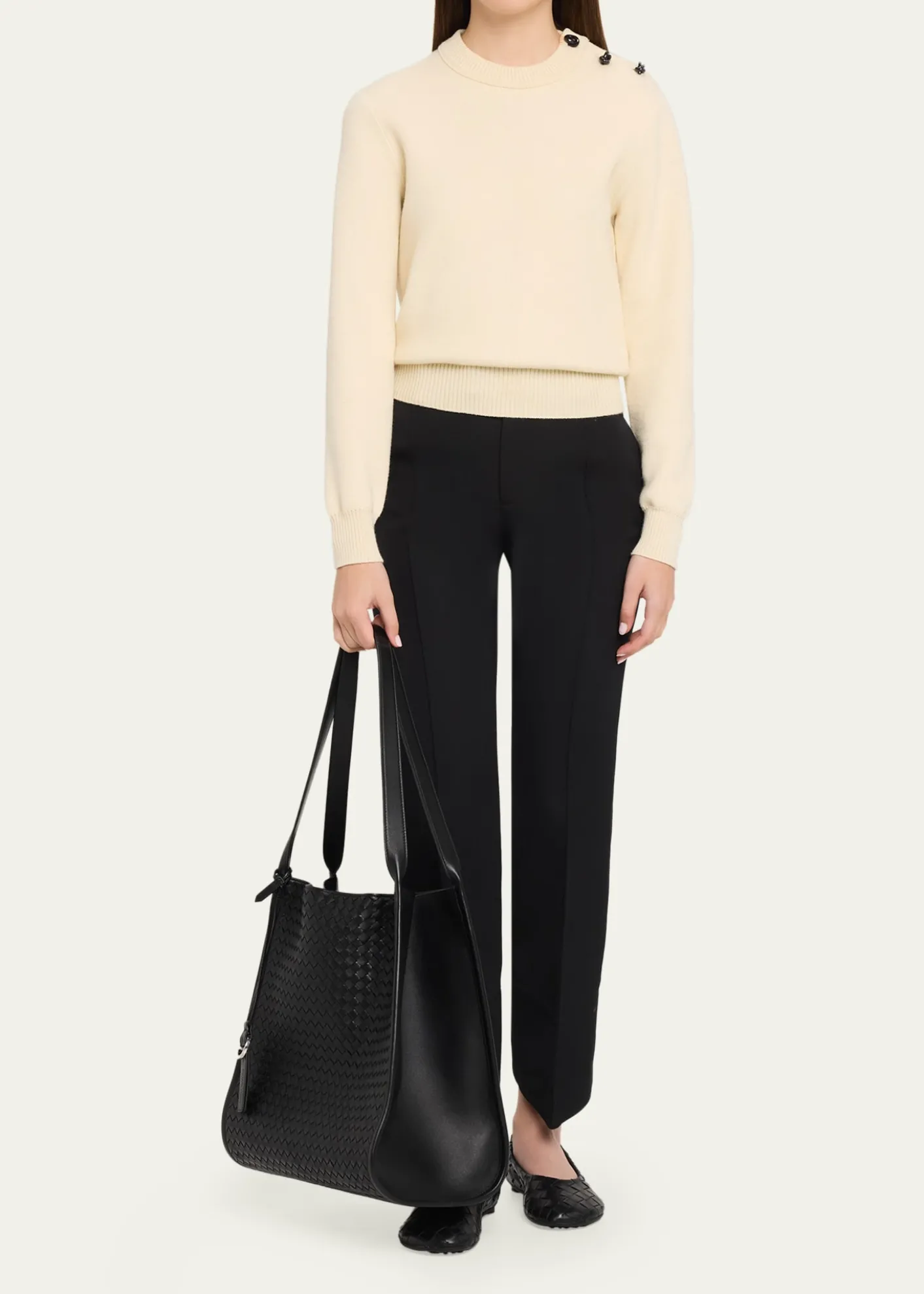 Bottega VenetaMen's Small Corriere Tote Bag in Intrecciato Leather
