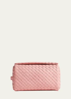 Bottega VenetaMen's Small Cubo Intrecciato Leather Pouch