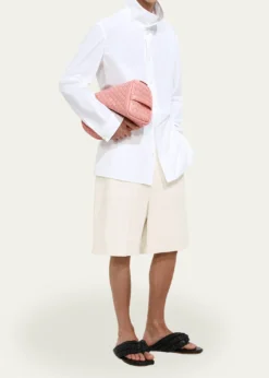 Bottega VenetaMen's Small Cubo Intrecciato Leather Pouch