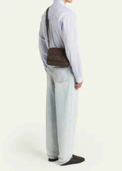 Bottega VenetaMen's Small Intreccio Leather Crossbody Bag