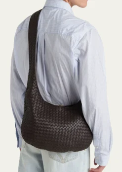 Bottega VenetaMen's Small Veneto Intrecciato Leather Shoulder Bag