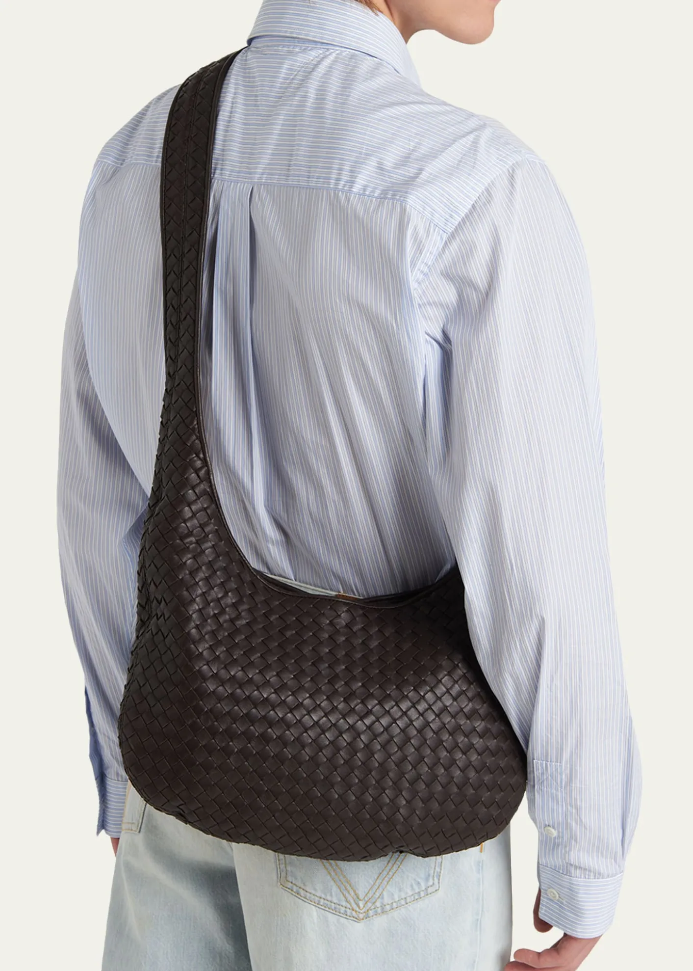 Bottega VenetaMen's Small Veneto Intrecciato Leather Shoulder Bag