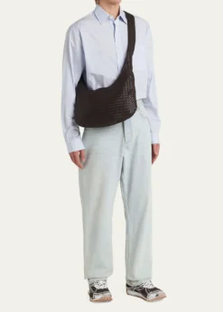 Bottega VenetaMen's Small Veneto Intrecciato Leather Shoulder Bag