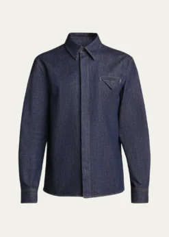 Bottega VenetaMen's Soft Denim Button-Down Shirt