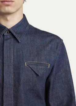 Bottega VenetaMen's Soft Denim Button-Down Shirt