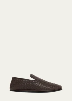Bottega VenetaMen's Sunday Intrecciato Leather Slippers