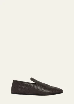 Bottega VenetaMen's Sunday Intrecciato Degrade Leather Slippers