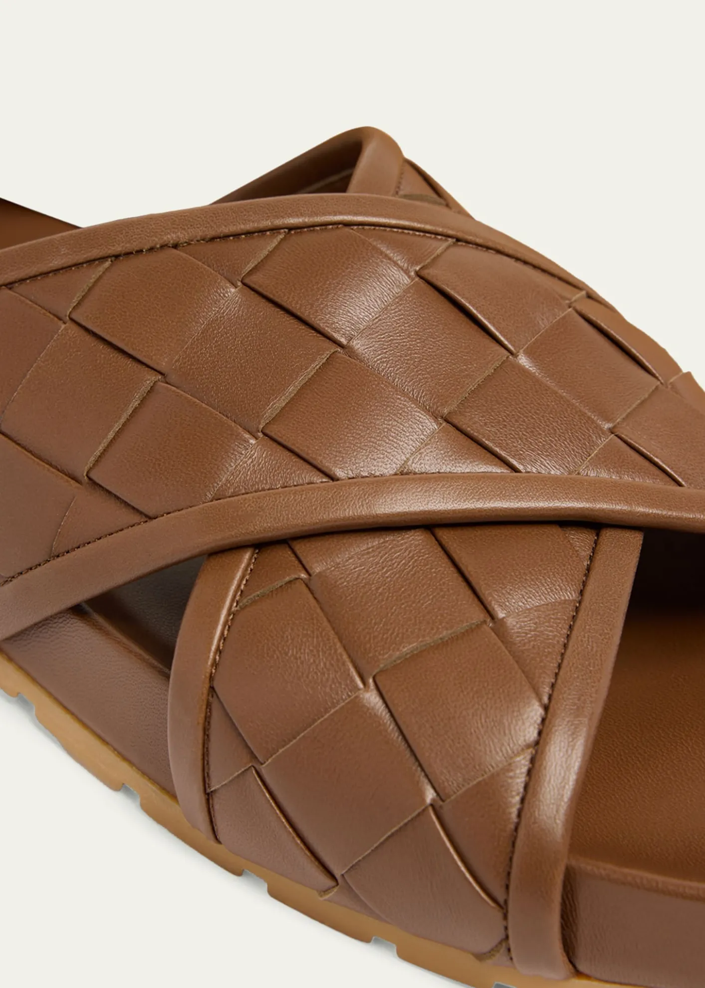 Bottega VenetaMen's Tarik Intrecciato Leather Crisscross Sandals