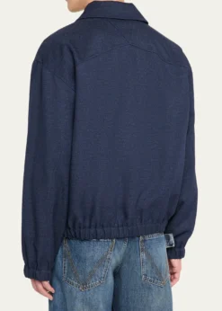 Bottega VenetaMen's Wool Triangle-Pocket Blouson