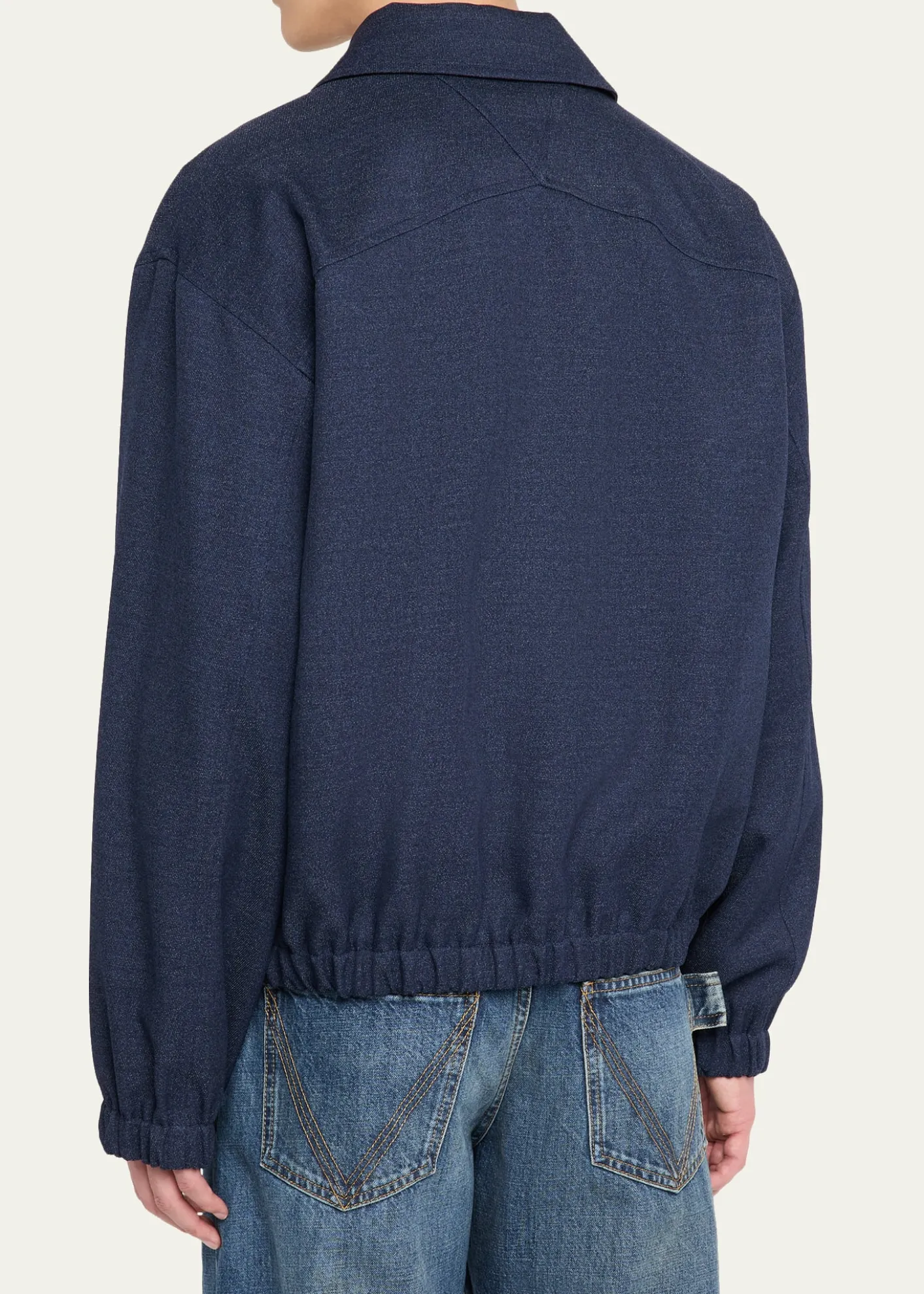 Bottega VenetaMen's Wool Triangle-Pocket Blouson