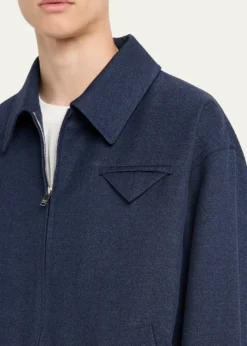 Bottega VenetaMen's Wool Triangle-Pocket Blouson