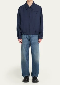 Bottega VenetaMen's Wool Triangle-Pocket Blouson
