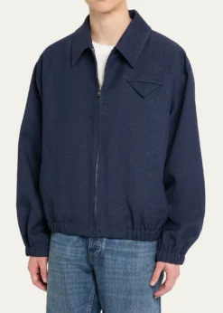 Bottega VenetaMen's Wool Triangle-Pocket Blouson