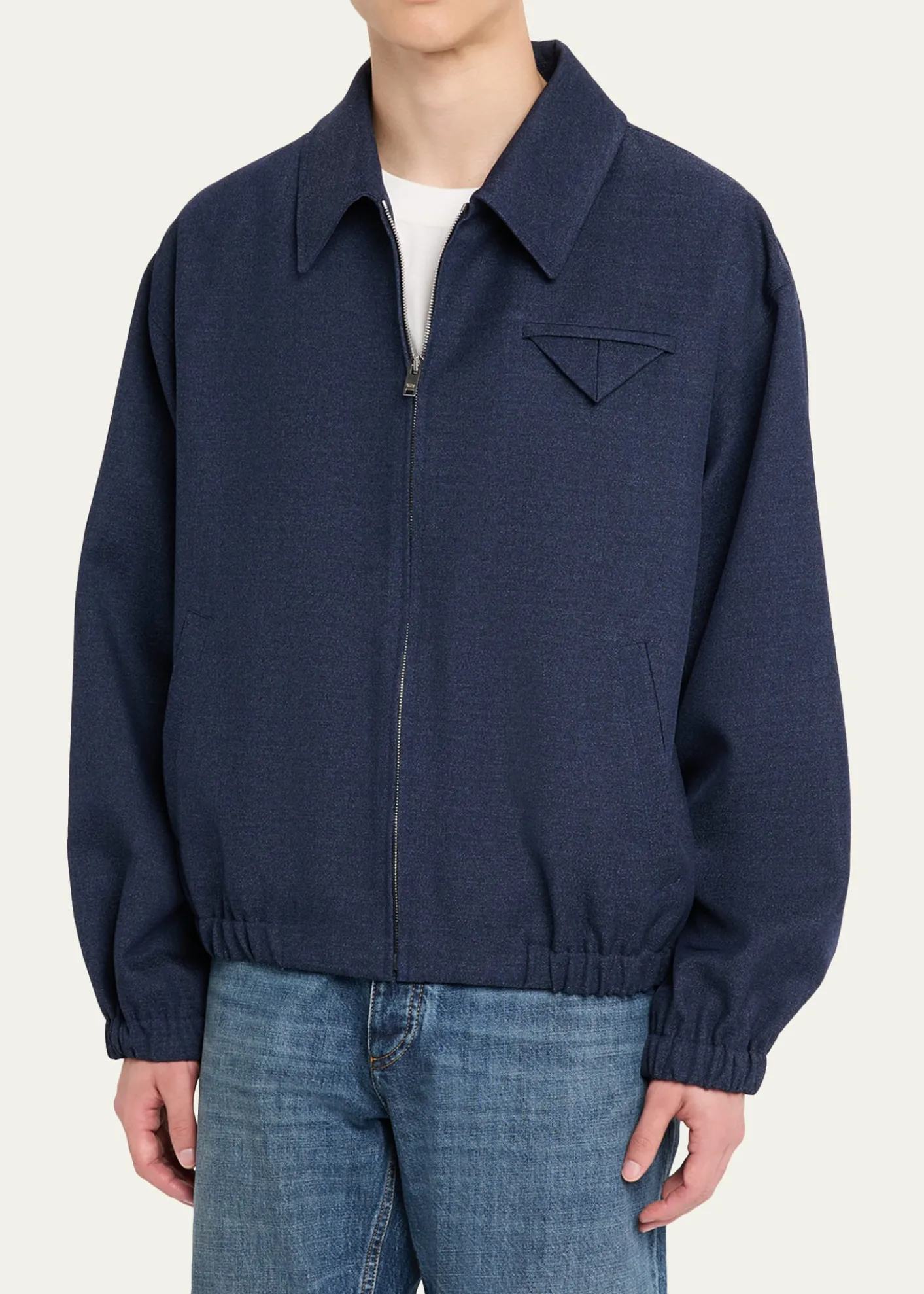 Bottega VenetaMen's Wool Triangle-Pocket Blouson