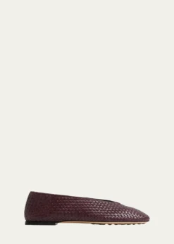 Bottega VenetaMicro Woven Nappa Leather Ballerina Flats