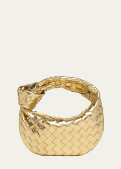 Bottega VenetaMini Jodie Metallic Leather Top-Handle Bag