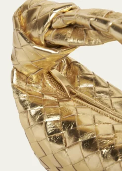 Bottega VenetaMini Jodie Metallic Leather Top-Handle Bag