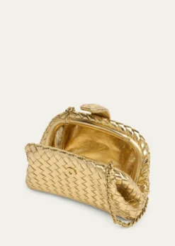 Bottega VenetaMini Lauren 1980 Metallic Leather Clutch Bag