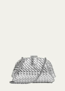 Bottega VenetaMini Lauren 1980 Metallic Leather Clutch Bag