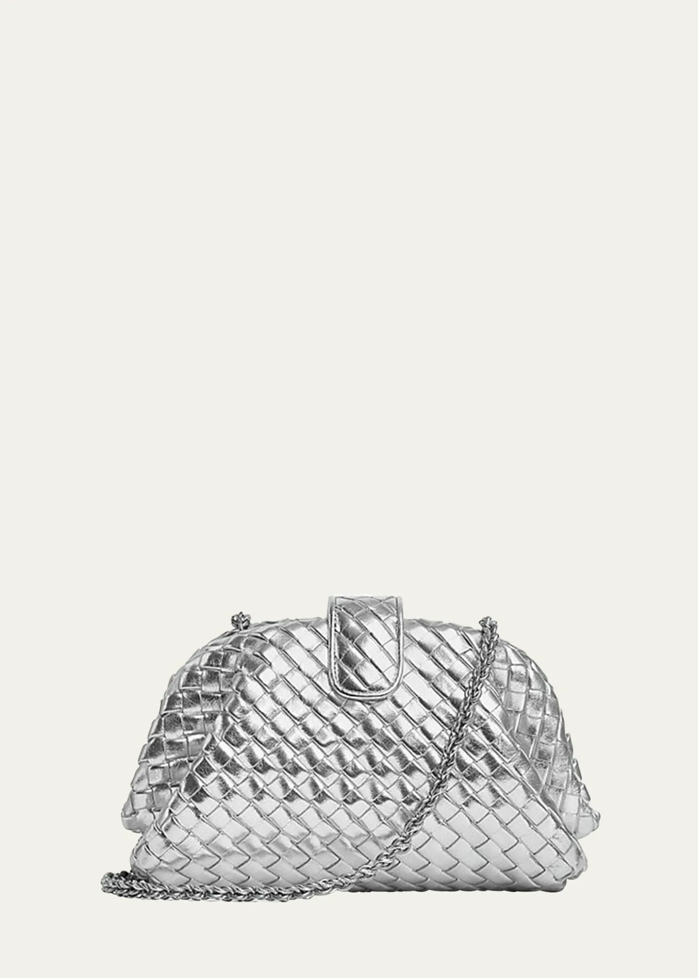 Bottega VenetaMini Lauren 1980 Metallic Leather Clutch Bag