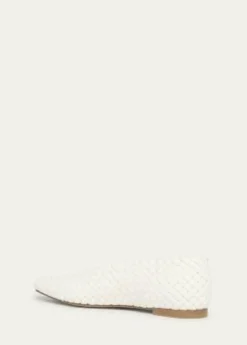 Bottega VenetaMini Lido Intrecciato Leather Ballerina Flats