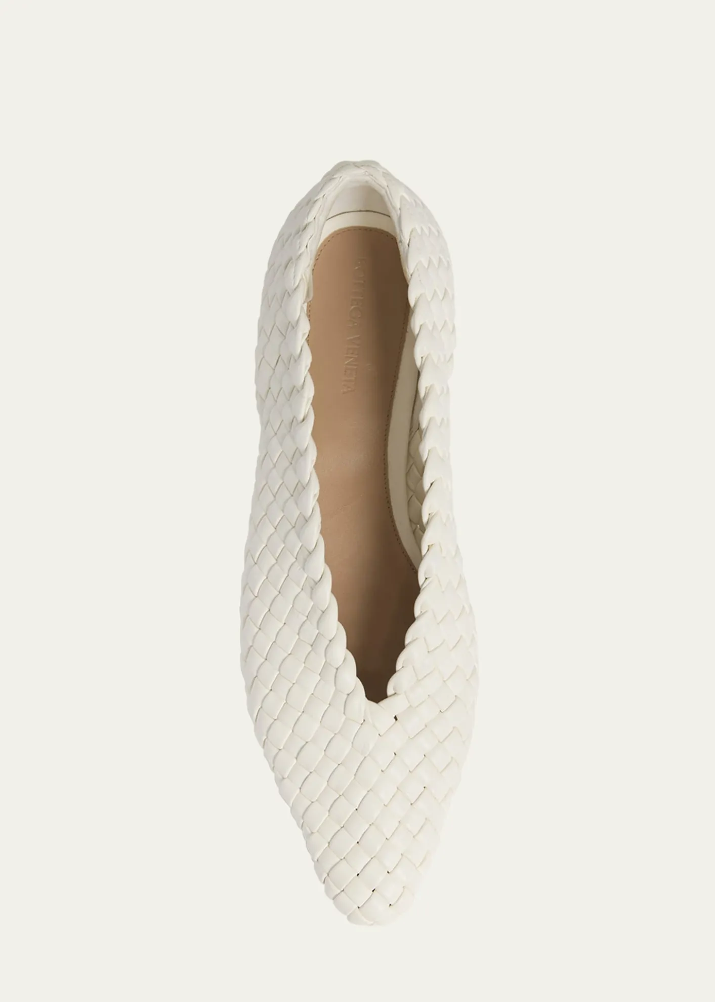 Bottega VenetaMini Lido Intrecciato Leather Ballerina Flats