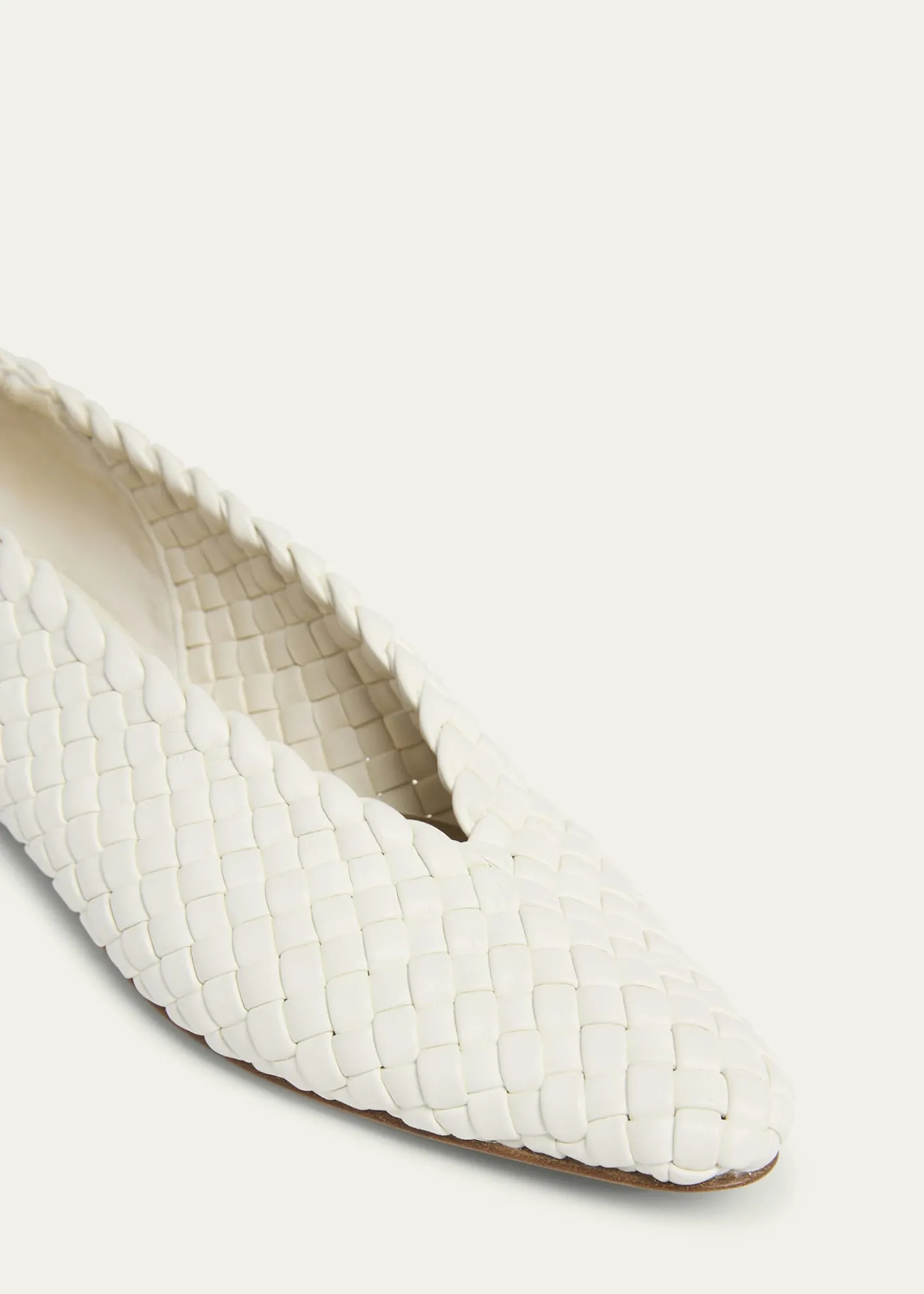 Bottega VenetaMini Lido Intrecciato Leather Ballerina Flats