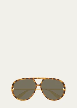 Bottega Veneta63mm Acetate & Metal Aviator Sunglasses