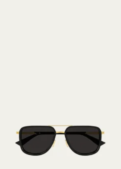 Bottega Veneta56mm Acetate & Metal Aviator Sunglasses