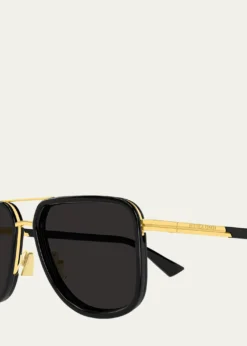 Bottega Veneta56mm Acetate & Metal Aviator Sunglasses
