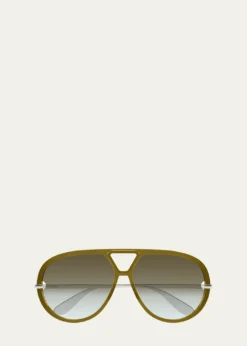 Bottega Veneta63mm Acetate & metal Aviator Sunglasses