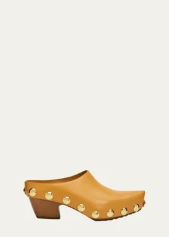 Bottega Veneta30mm Gondola Shiny Natural Leather Clogs