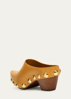Bottega Veneta30mm Gondola Shiny Natural Leather Clogs