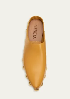 Bottega Veneta30mm Gondola Shiny Natural Leather Clogs