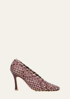 Bottega Veneta90mm Sofia Intrecciato Leather Pumps