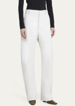 Bottega VenetaNapa Leather Rounded Leg Trousers
