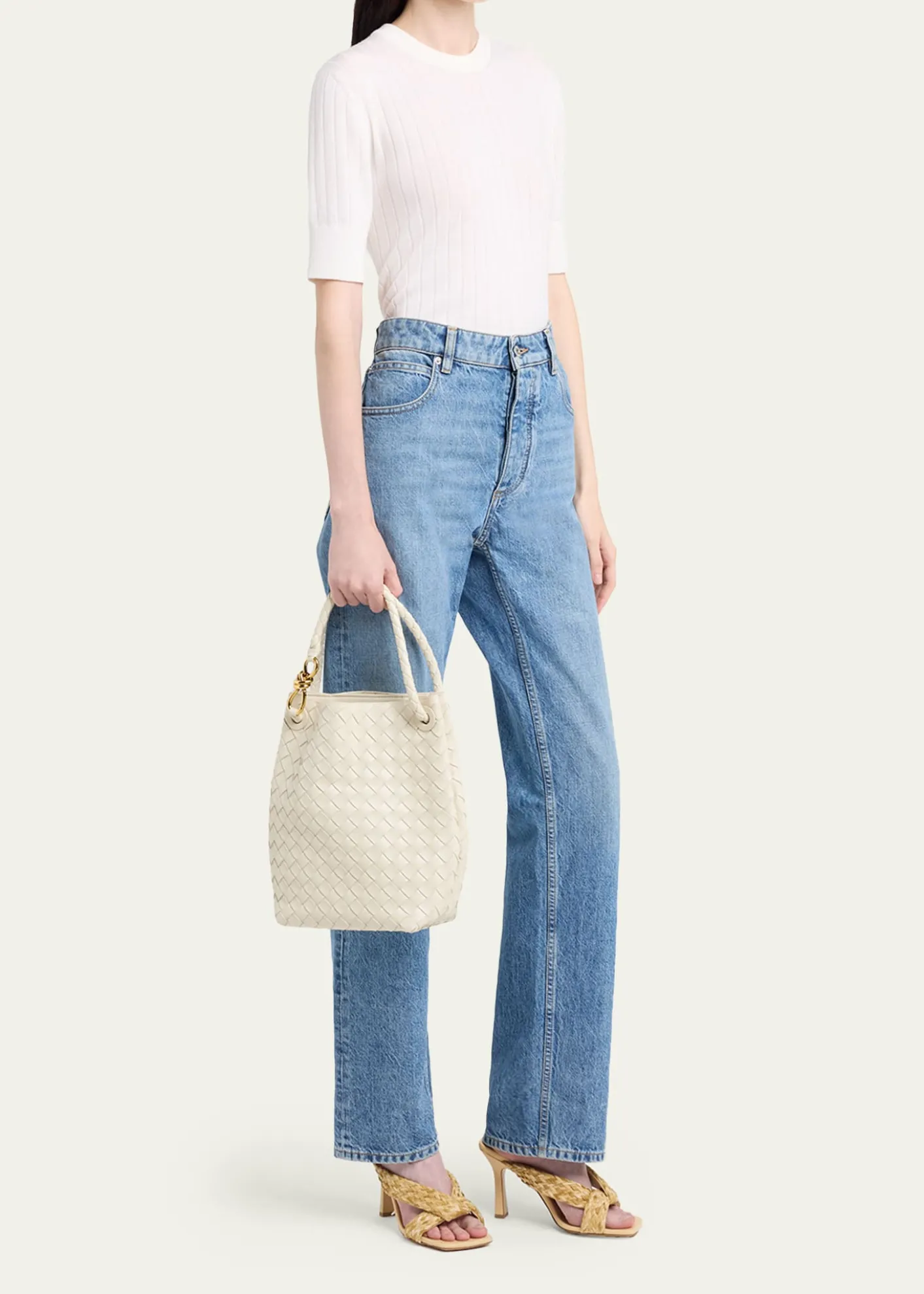 Bottega VenetaNappa Leather Crossbody Bucket Bag