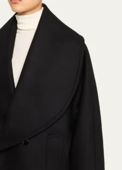 Bottega VenetaOversized Collar Double-Breasted Wool-Blend Coat