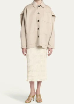 Bottega VenetaOversized Light Double Wool Cashmere Jacket