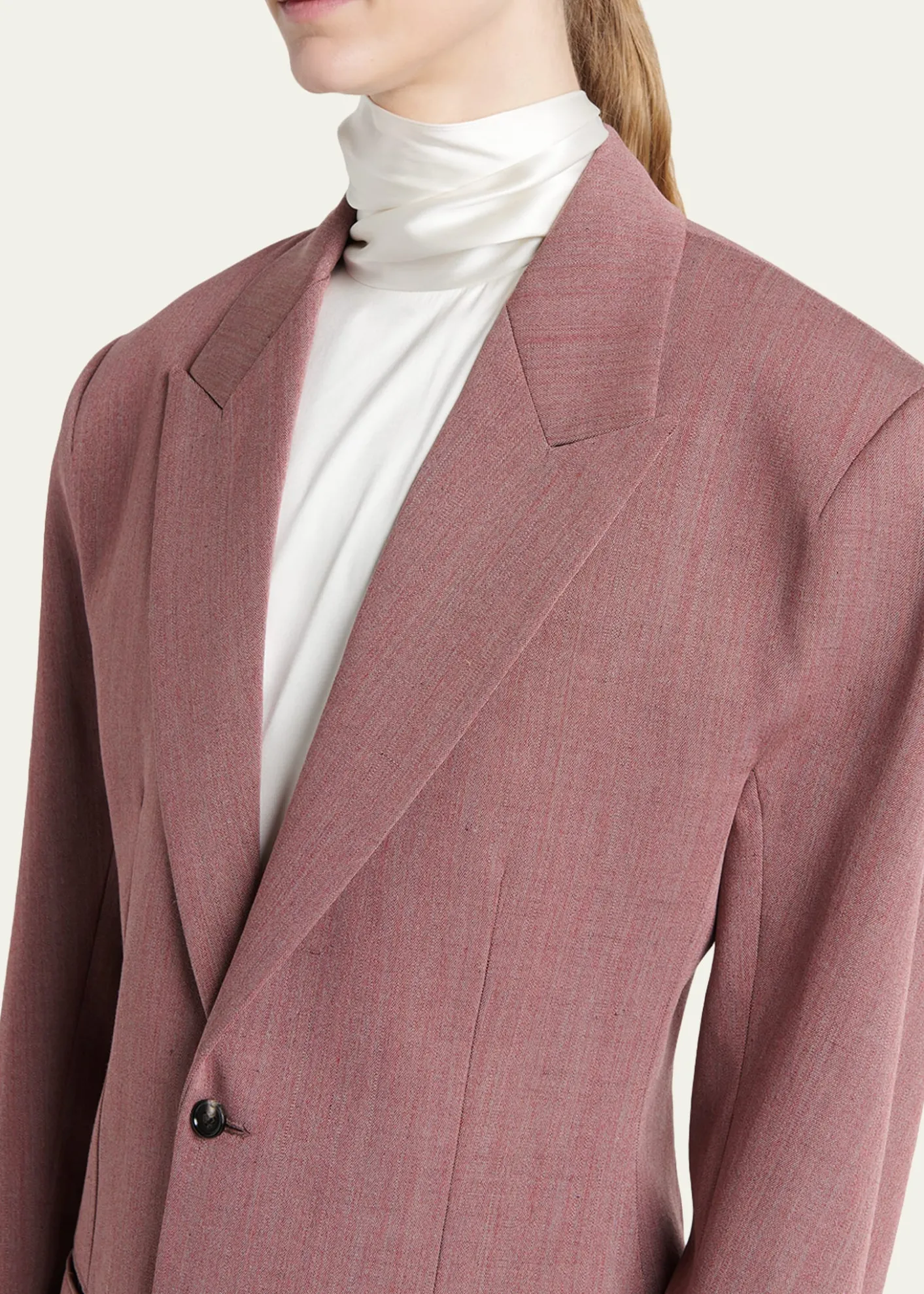 Bottega VenetaOversized Wool-Linen Single-Breasted Jacket