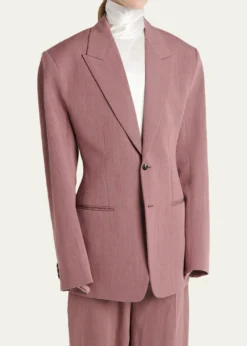 Bottega VenetaOversized Wool-Linen Single-Breasted Jacket